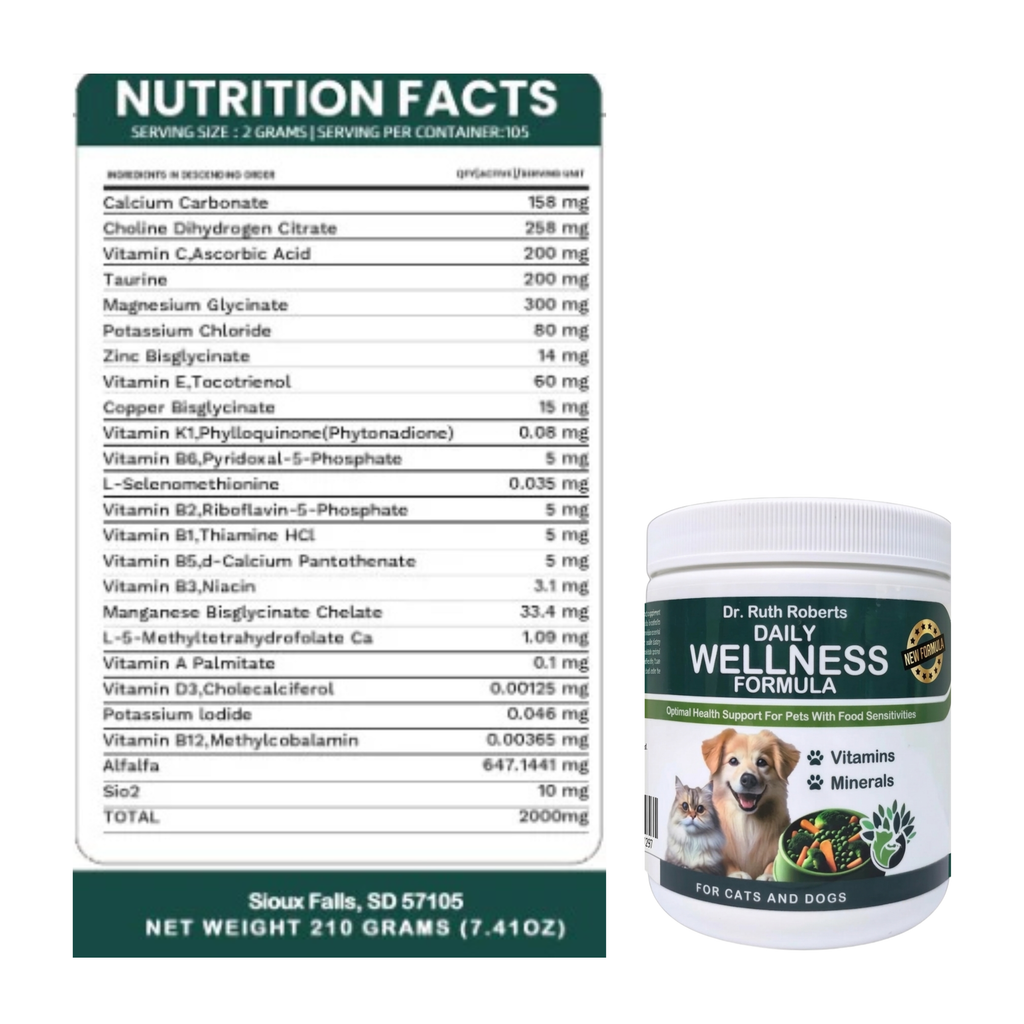 Daily Wellness Formula — Glandular-Free Multivitamin for Dogs & Cats with Beef, Pork, or Organ Sensitivities