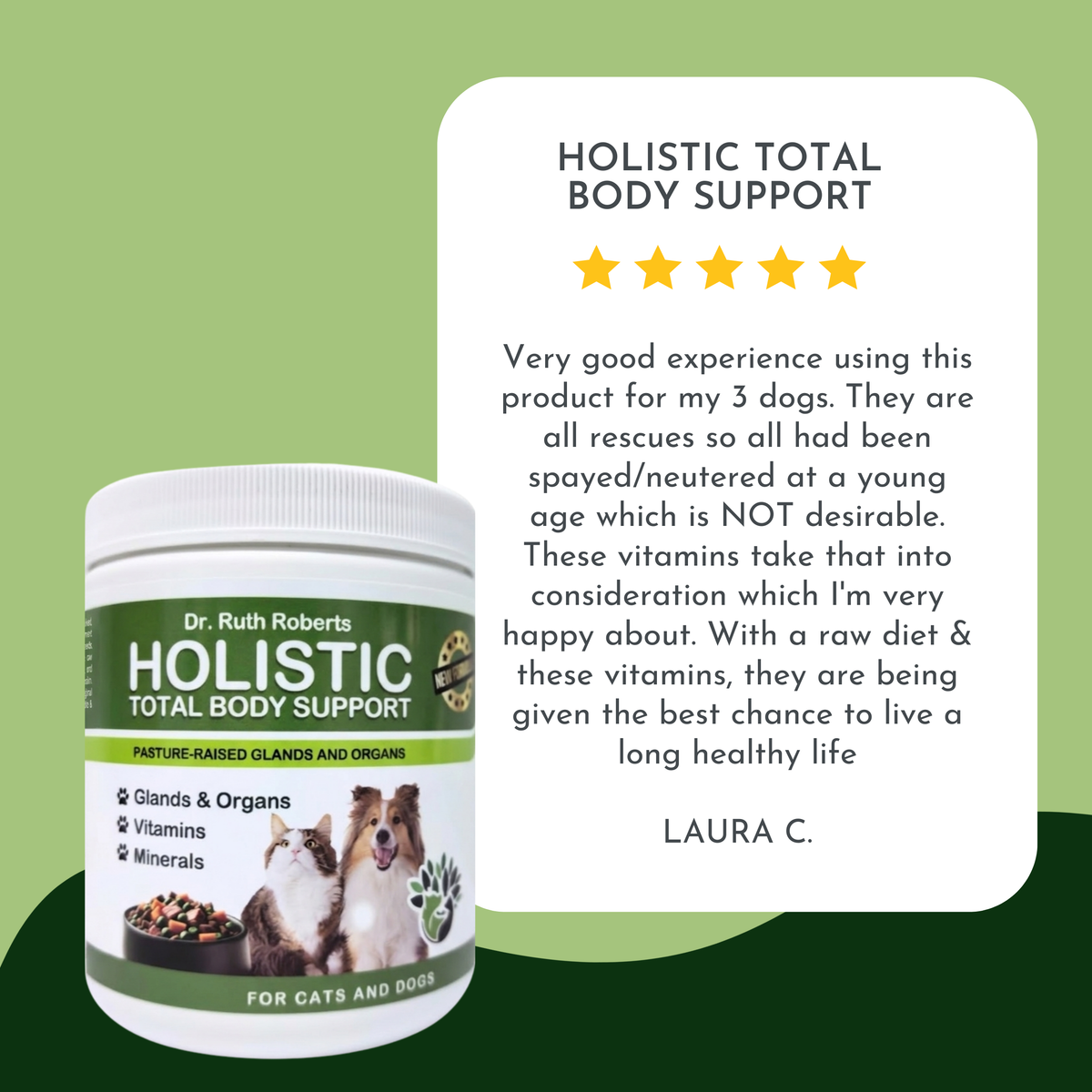 Holistic Total Body Support — Daily Multivitamin & Pasture-Raised Glandular Blend for Dogs & Cats