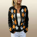 Women's Printed Round-Neck Long-Sleeve Cardigan Jacket