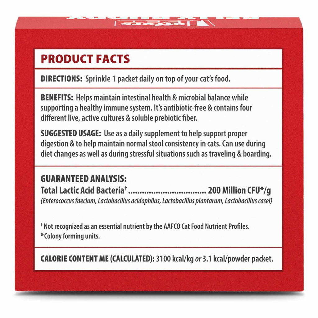Jeffers BELLY BUDDY Probiotic Supplement Packets for Cats – Multi-Strain Digestive & Immune Support