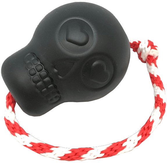 USA-K9 Magnum Skull - Black Magnum Rubber Chew Toy for Extreme Chewers | USA Made